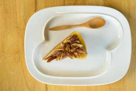 Bakery almond in plate,の写真素材