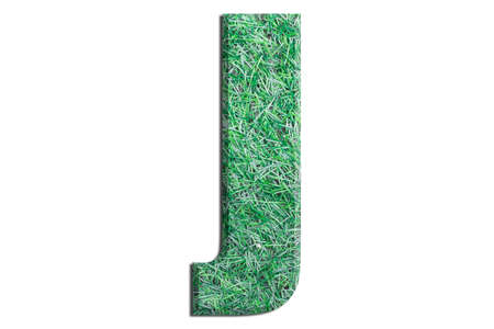 Alphabet letters made from grass on white background,の写真素材