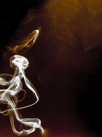 Beautiful moving moment of white smoke on black background,の写真素材