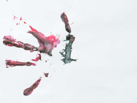 Two Hand color in white paper backgroundの写真素材