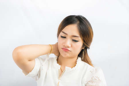 Asian cute Women use the handle on the neck.の写真素材