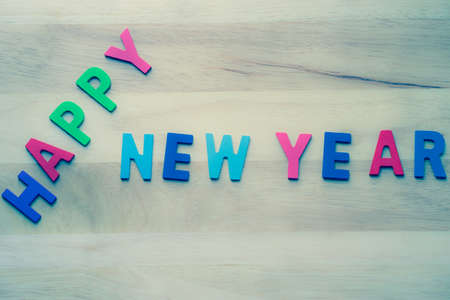 Alphabet Happy new year image retro,の写真素材