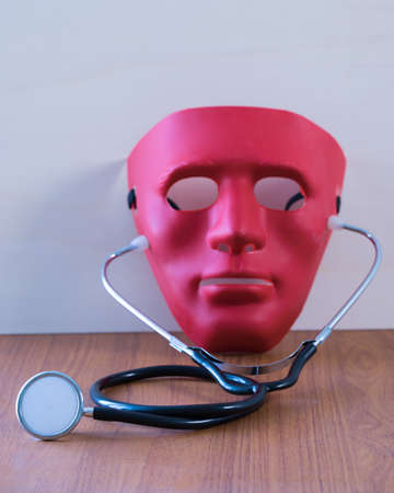 Heart meter on blurred mask background,の写真素材