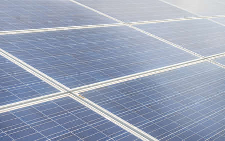 Large number of solar cell panelsの写真素材