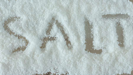white salt on the table