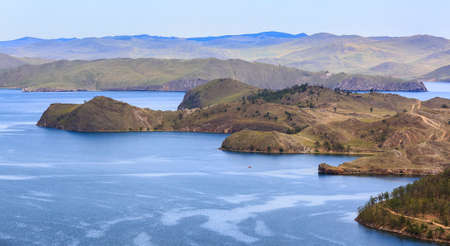 Top view on Baikal in the summerの写真素材