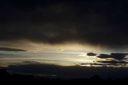 Black Storm Clouds and Sky before Sunsetの写真素材
