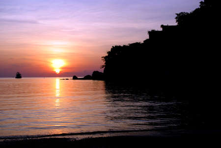 Silhouette and sunset Backgroundの写真素材