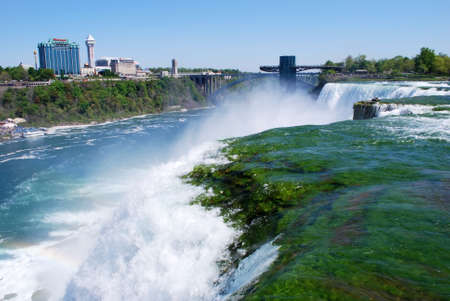 American Niagara Fall with the background of buildingのeditorial素材