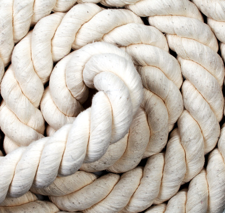 picture of thick white spiroid isolated rope