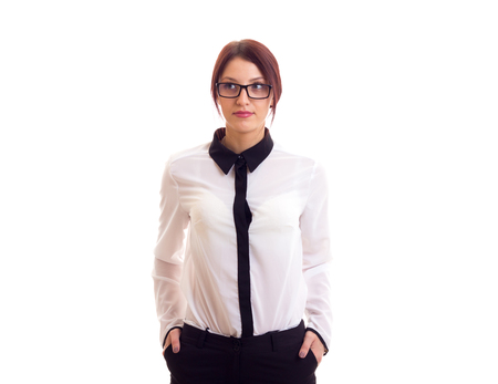 Young businesswoman with glassesの写真素材
