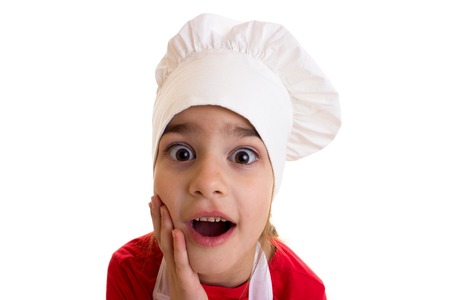 Little girl cookingの写真素材