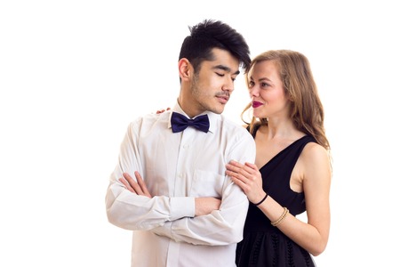 Young couple in formal dressesの写真素材