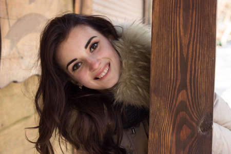 Young woman in winterの写真素材