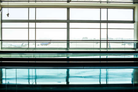 San Francisco, California - 24 Sept. 2012: View of planes parked and an empty terminal at San...