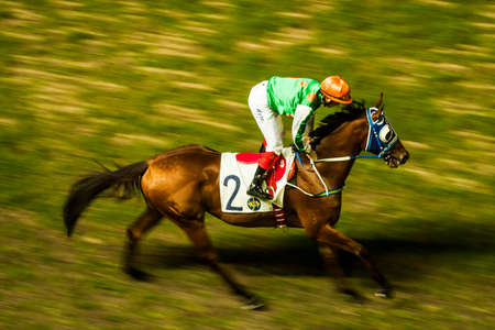 Hong Kong, China - 3 June, 2009: Horse racing at the Happy Valley Racecourse in Hong Kongのeditorial素材