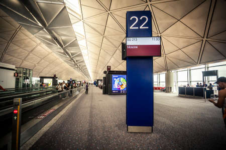 Hong Kong, China - 17 July. 2014: Insider of the main terminal at the airport in Hong Kongのeditorial素材