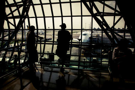 Bangkok, Thailand - 24 February, 2011: Interior of the main international airport terminal in Bangkok during the morningのeditorial素材