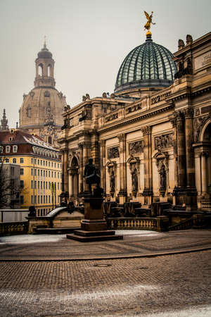 Dresden, Germany - 2 January, 2008: The Dresden Frauenkirche, one of the city's most famous cathedralsのeditorial素材