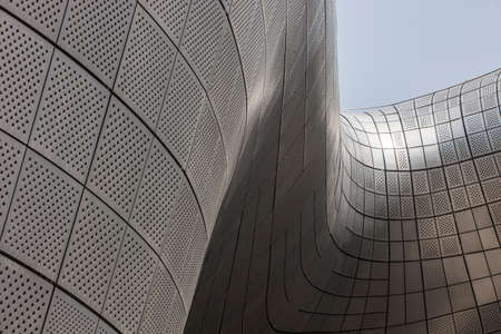 Seoul, South Korea - 14 May, 2014: Dongdaemun Design Plaza, designed by Zaha Hadid, in downtown Seoul.のeditorial素材