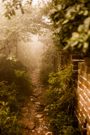 Jianko section of the Great Wall of China, which has not been renovated and remains in a natural stateの写真素材