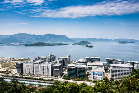 Hong Kong, China - 31 May, 2009: Office buildings and research centers at Hong Kong Science and Technology Park in Sha Tinのeditorial素材