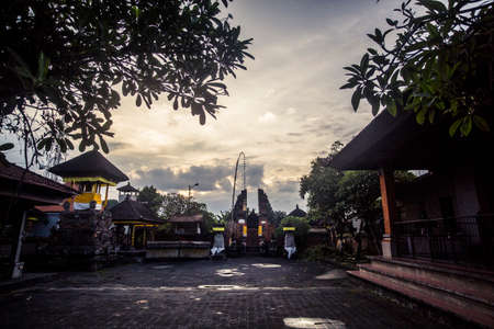 Bali, Indonesia - 26 September, 2016: Hindu temple in the downtown area of Ubud, Bali, Indonesiaのeditorial素材