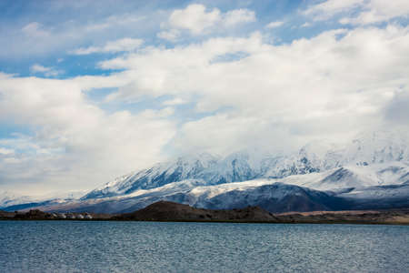 View of the Karakoram mountain range in northern Pakistan and western Chinaの写真素材