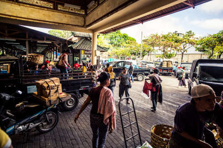 Bali, Indonesia - 26 September, 2016: Produce, meat and dry goods at the Badung Market in Denpasarのeditorial素材
