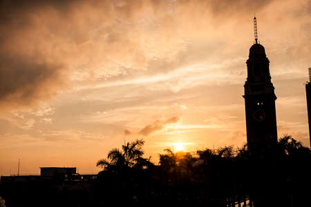 The Clock Tower, a remnant of a colonial past, in Hong Kongの写真素材