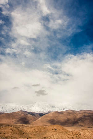 View of the Karakoram mountain range in northern Pakistan and western Chinaの写真素材