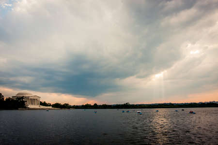 The Jefferson Memorial in Washington DC at sunsetのeditorial素材
