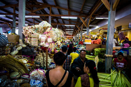 Bali, Indonesia - 26 September, 2016: Produce, meat and dry goods at the Badung Market in Denpasarのeditorial素材