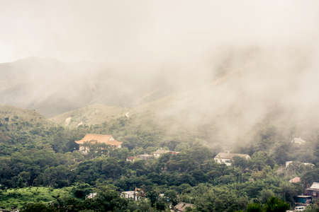 Temple on the grounds of the Tian Tan Big Buddha in Hong Kongの写真素材
