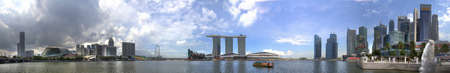 Singapore, Singapore - 20 May, 2010: Panorama of the city with the financial district, Marina Bay...