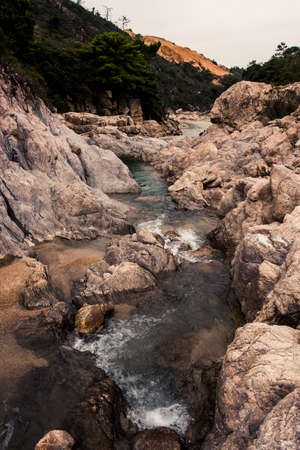 Small river in the mountains in Hong Kong