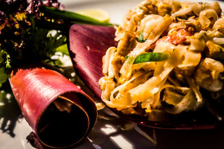 Pad Thai with shrimpの写真素材