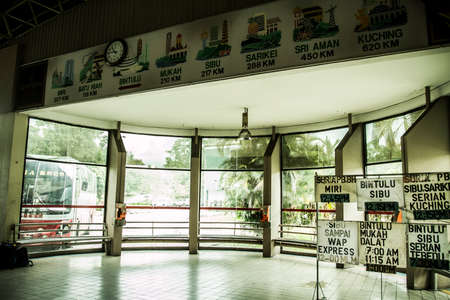 Bintulu, Malaysia - 25 November, 2009: Main bus station in Bintulu, Malaysia that connects the city...