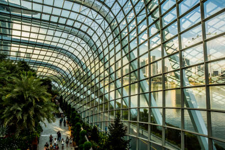 Singapore, Singapore - 7 January, 2017: The Cloud Forest dome and environment at the Gardens by the Bay Complexのeditorial素材