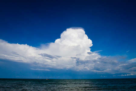Seascape with approaching storm cloudsの写真素材