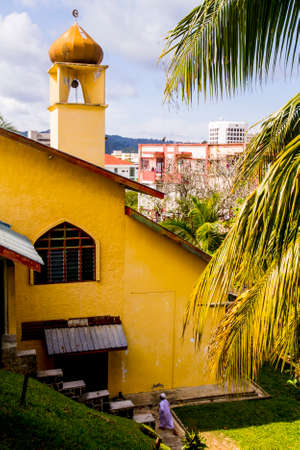 Mosque in Kota Kinabalu, Malaysia on a sunny day