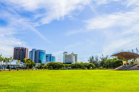 Labuan, Malaysia - 20 November, 2009: City park next to the downtown district during the daytimeのeditorial素材