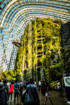 Singapore, Singapore - 7 January, 2017: The Cloud Forest dome and environment at the Gardens by the Bay Complexのeditorial素材