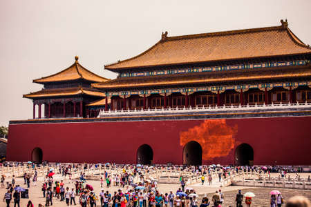 Beijing, China - 9 June, 2013: Forbidden City, the imperial capitol of ancient Chinese dynasties, in central Beijingのeditorial素材