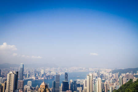 Skyline of Hong Kong in the afternoonの写真素材