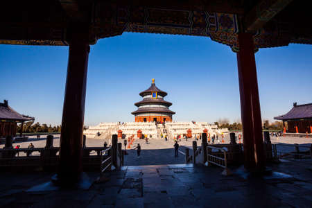 Beijing, China - 29 November, 2013: The Temple of Heaven, an imperial building from the Ming and Qing dynasties, in southeastern Beijing on a sunny winter dayのeditorial素材