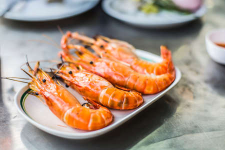 King prawn shrimp on a plate