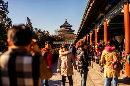 Beijing, China - 29 November, 2013: The Temple of Heaven, an imperial building from the Ming and Qing dynasties, in southeastern Beijing on a sunny winter dayのeditorial素材