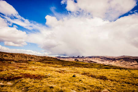 Landscape of southern Iceland on a sunny dayの写真素材