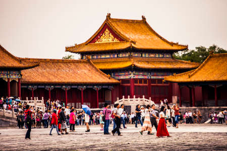 Beijing, China - 9 June, 2013: Forbidden City, the imperial capitol of ancient Chinese dynasties, in central Beijingのeditorial素材